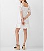 Color:Linen White - Image 2 - Alissa Sweetheart Neck Short Puff Sleeve Dress