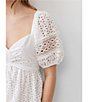 Color:Linen White - Image 4 - Alissa Sweetheart Neck Short Puff Sleeve Dress