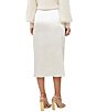 Color:Classic Cream - Image 2 - High Rise Midi Front Wrap Skirt