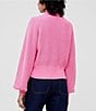 Color:Aurora Pink - Image 2 - Mozart Point Collared V-Neck Long Balloon Sleeve Relaxed Sweater