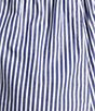 Color:Linen White Marine - Image 4 - Rhodes Stripe Print Mid Rise Poplin Shorts