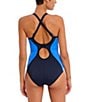 Color:Astral Navy - Image 5 - Freestyle Colorblock Scoop Neck High Leg Underwire Extended Bra Size One Piece Swimsuit