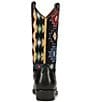 Color:Black Southwest - Image 3 - Leather Billy Woven Canvas and Leather Southwest Western Boots