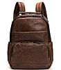 Color:Dark Brown - Image 1 - Logan Burnished Leather Backpack