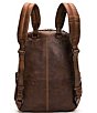 Color:Dark Brown - Image 2 - Logan Burnished Leather Backpack