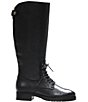 Color:Black - Image 2 - Melissa Leather Lug Sole Lace-Up Riding Boots