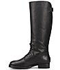Color:Black - Image 4 - Melissa Leather Lug Sole Lace-Up Riding Boots