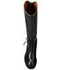 Color:Black - Image 6 - Melissa Leather Lug Sole Lace-Up Riding Boots