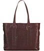 Color:Concord - Image 1 - Melissa Washed Leather Shopper Tote Bag