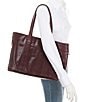 Color:Concord - Image 4 - Melissa Washed Leather Shopper Tote Bag