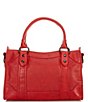 Color:Red - Image 1 - Melissa Washed Leather Satchel Bag