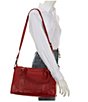 Color:Red - Image 4 - Melissa Washed Leather Satchel Bag