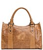 Color:Beige - Image 2 - Melissa Washed Leather Satchel Bag