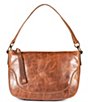 Color:Cognac - Image 1 - Melissa Zip Leather Crossbody Shoulder Bag