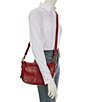Color:Cupid - Image 4 - Melissa Zip Leather Crossbody Shoulder Bag
