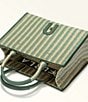 Color:Toni Mineral - Image 4 - Small Striped Rafia Leather Straw Opportunity Tote Bag