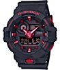 Color:Black - Image 1 - Men's Black & Red XL Ana Digi Resin Watch