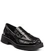Color:Black - Image 1 - Bowery Crocodile Embossed Leather Loafers