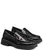 Color:Black - Image 5 - Bowery Crocodile Embossed Leather Loafers