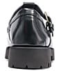 Color:Black - Image 3 - Women's Fisherman Leather Mary Jane Platform Lug Sole Loafers