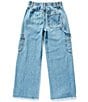 Color:Light Stone Wash - Image 2 - Big Girls 7-16 Distressed Cargo Jeans