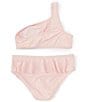 Color:Icy Pink - Image 2 - Big Girls 7-16 One Shoulder Bralette Two-Piece Swimsuit