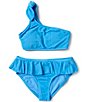 Color:Capri - Image 1 - Big Girls 7-16 One-Shoulder Tie Bralette Two-Piece Swimsuit