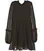 Color:Black - Image 1 - Big Girls 7-16 Polka Dot Long Sleeve Dress