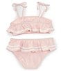 Color:Icy Pink - Image 2 - Big Girls 7-16 Rick Rack Flounce Bralette Two-Piece Swimsuit