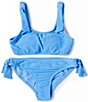 Color:Capri - Image 1 - Big Girls 7-16 Tie Bralette Two-Piece Swimsuit