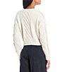 Color:Ivory - Image 2 - Button Front Cable Knit Sweater