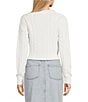 Color:White - Image 2 - Cropped Cable Knit Sweater