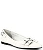 Color:White - Image 1 - Double-Time Leather Pointed Toe Flats
