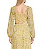 Color:Yellow Multi - Image 2 - Coordinating Floral Printed Chiffon Long Sleeve Blouse
