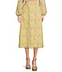 Color:Yellow Multi - Image 1 - Coordinating Floral Printed Chiffon Coordinating Midi Skirt