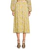 Color:Yellow Multi - Image 2 - Coordinating Floral Printed Chiffon Coordinating Midi Skirt