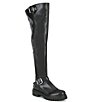 Color:Black - Image 1 - Game-Changer Wide Calf Over-the-Knee Lug Sole Boots