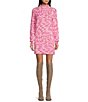 Color:Pink Multi - Image 1 - Geometric Swirl Print Sweater Dress