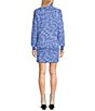 Color:Blue Multi - Image 2 - Geometric Swirl Print Sweater Dress