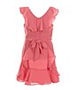 Color:Pink - Image 1 - Social Little Girls 2-6X Tie Waist Ruffle Dress