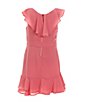 Color:Pink - Image 2 - Social Little Girls 2-6X Tie Waist Ruffle Dress
