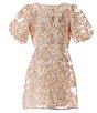 Color:Ivory Gold - Image 1 - Big Girls 7-16 Brilliant Floral Metallic Dress