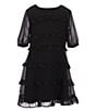 Color:Black - Image 1 - Social Little Girls 2-6X Tiered Ruffle Dress