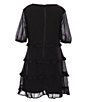 Color:Black - Image 2 - Social Little Girls 2-6X Tiered Ruffle Dress