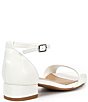 Color:White - Image 2 - Girls' Patent Ankle Strap Block Heel Dress Sandals (Toddler)
