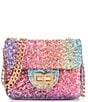 Color:Multi - Image 1 - Girls Rainbow Glitter Crossbody Handbag