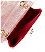 Color:Pink - Image 3 - Glitter Quilted Crossbody Handbag