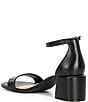 Color:Black - Image 3 - Glow-Up Leather Ankle Strap Block Heel Sandals