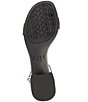 Color:Black - Image 6 - Glow-Up Leather Ankle Strap Block Heel Sandals
