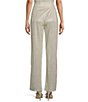 Color:Eggshell - Image 2 - High Rise Coordinating Metallic Straight Leg Trousers